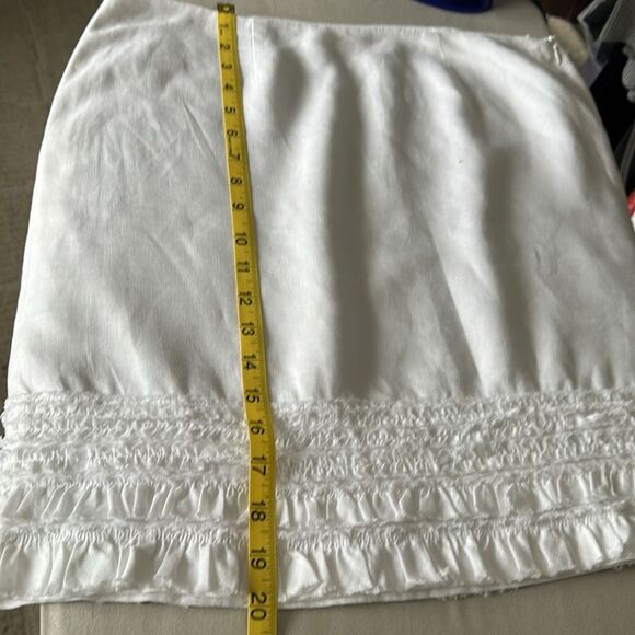 Tommy Bahama Two Palms Ruffle Linen Skirt White Size 10 - Picture 9 of 10
